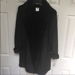 Calvin Klein reversible coat (black fur)